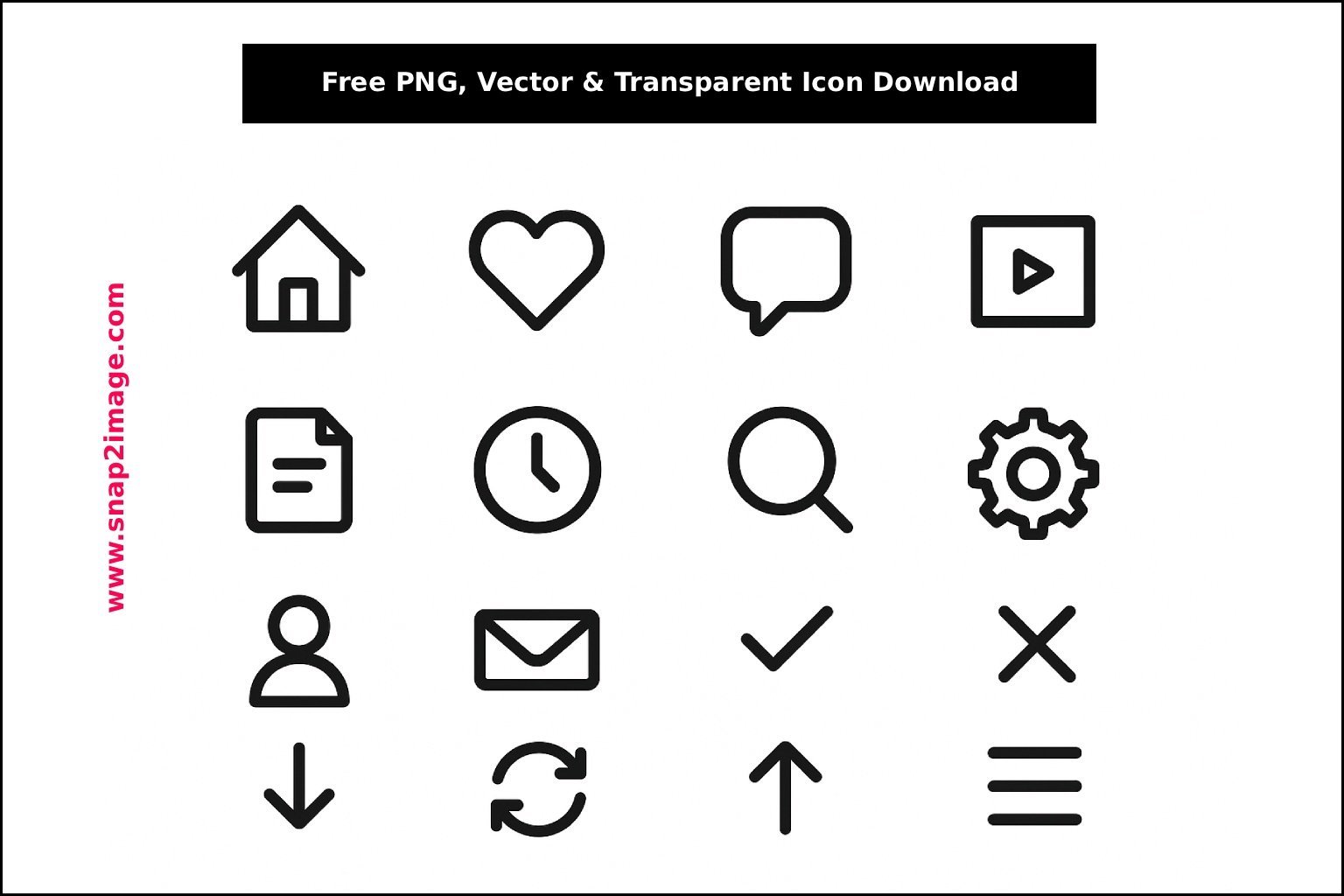 Black Icons – Free PNG, Vector & Transparent Icon Download