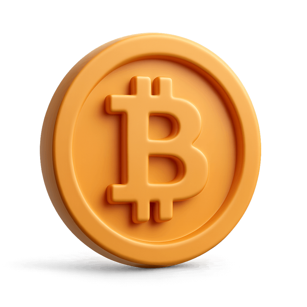 3D Bitcoin Cryptocurrency Coin Symbol Icon