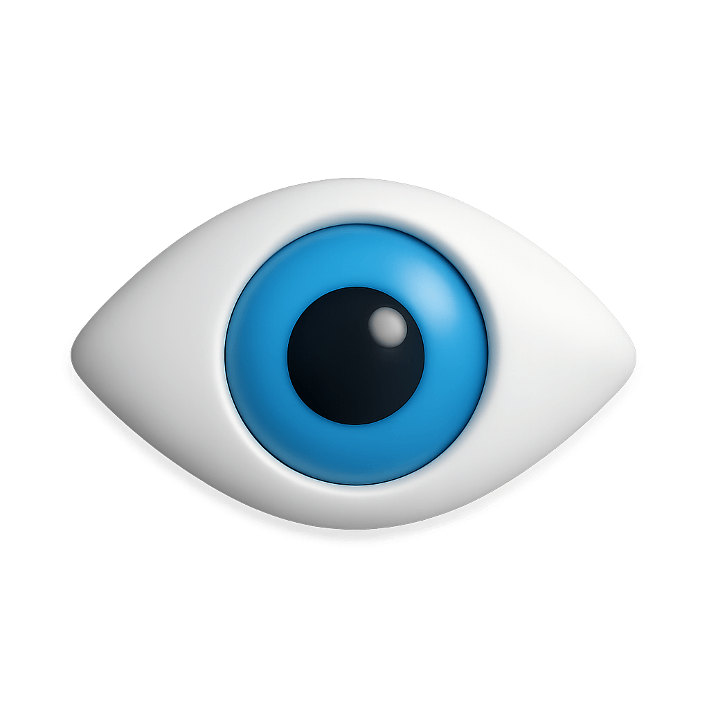 3D Blue Human Eye Vision Icon
