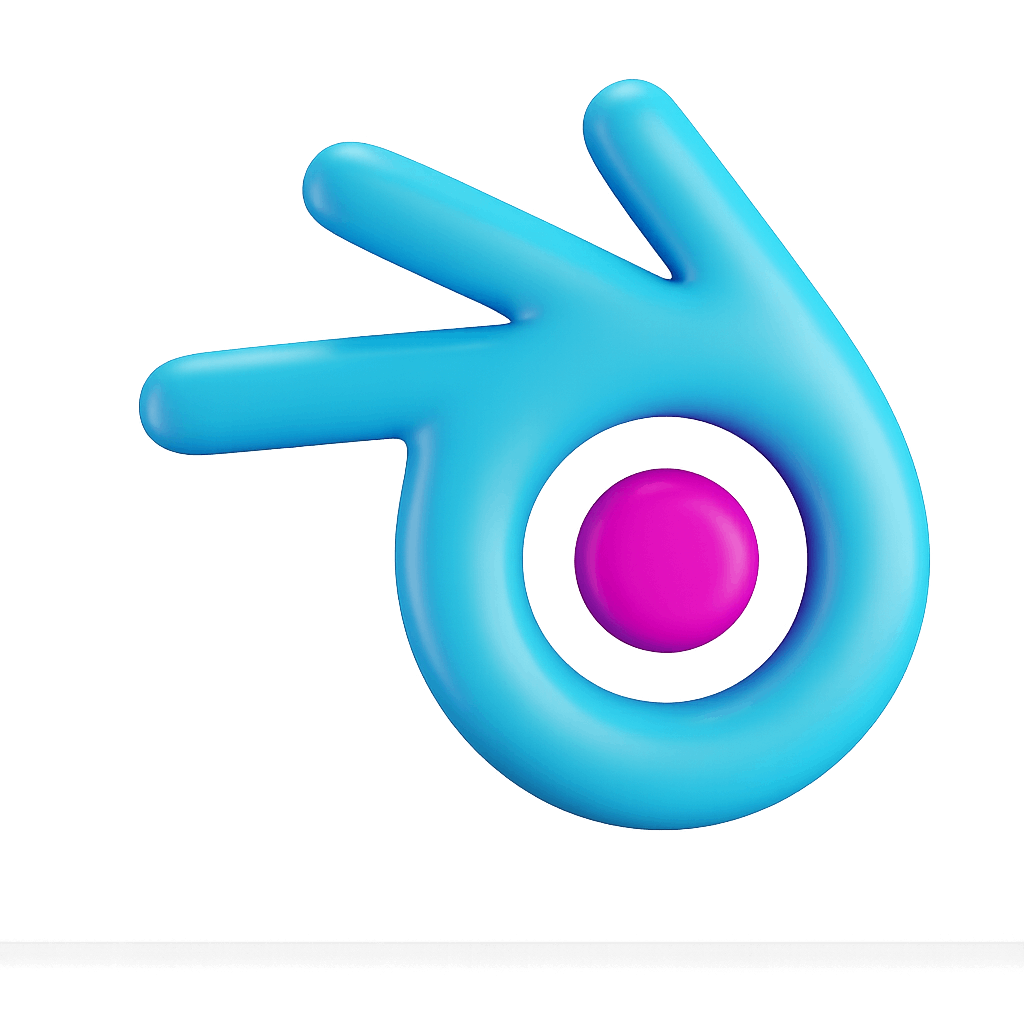 3D Blue OK Hand Gesture Icon