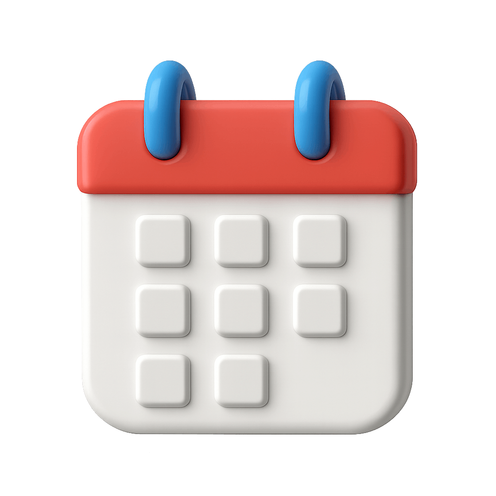 3D Calendar Date Event Schedule Icon