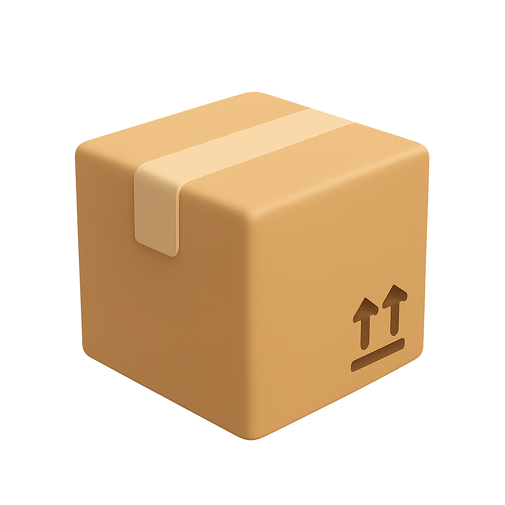 3D Cardboard Shipping Delivery Package Icon