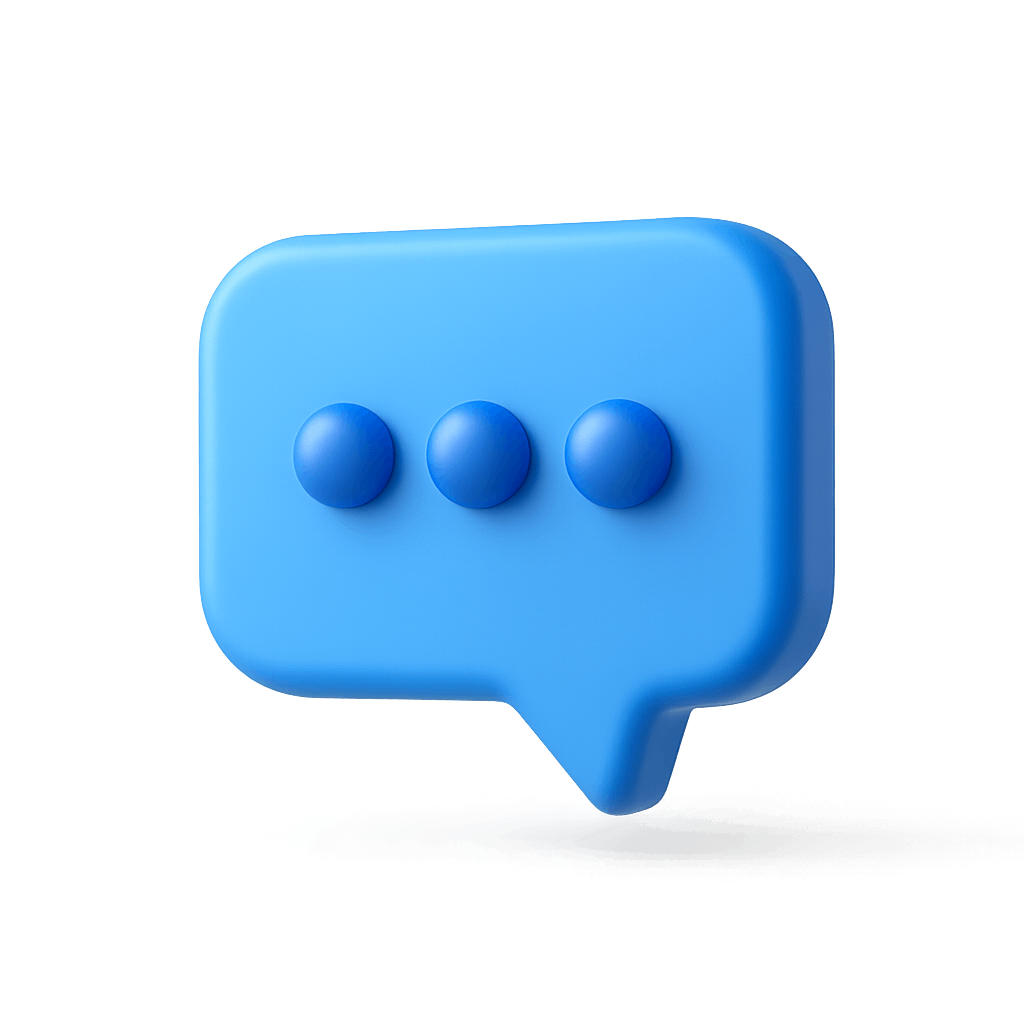 3D Chat Bubble Dots Typing Icon