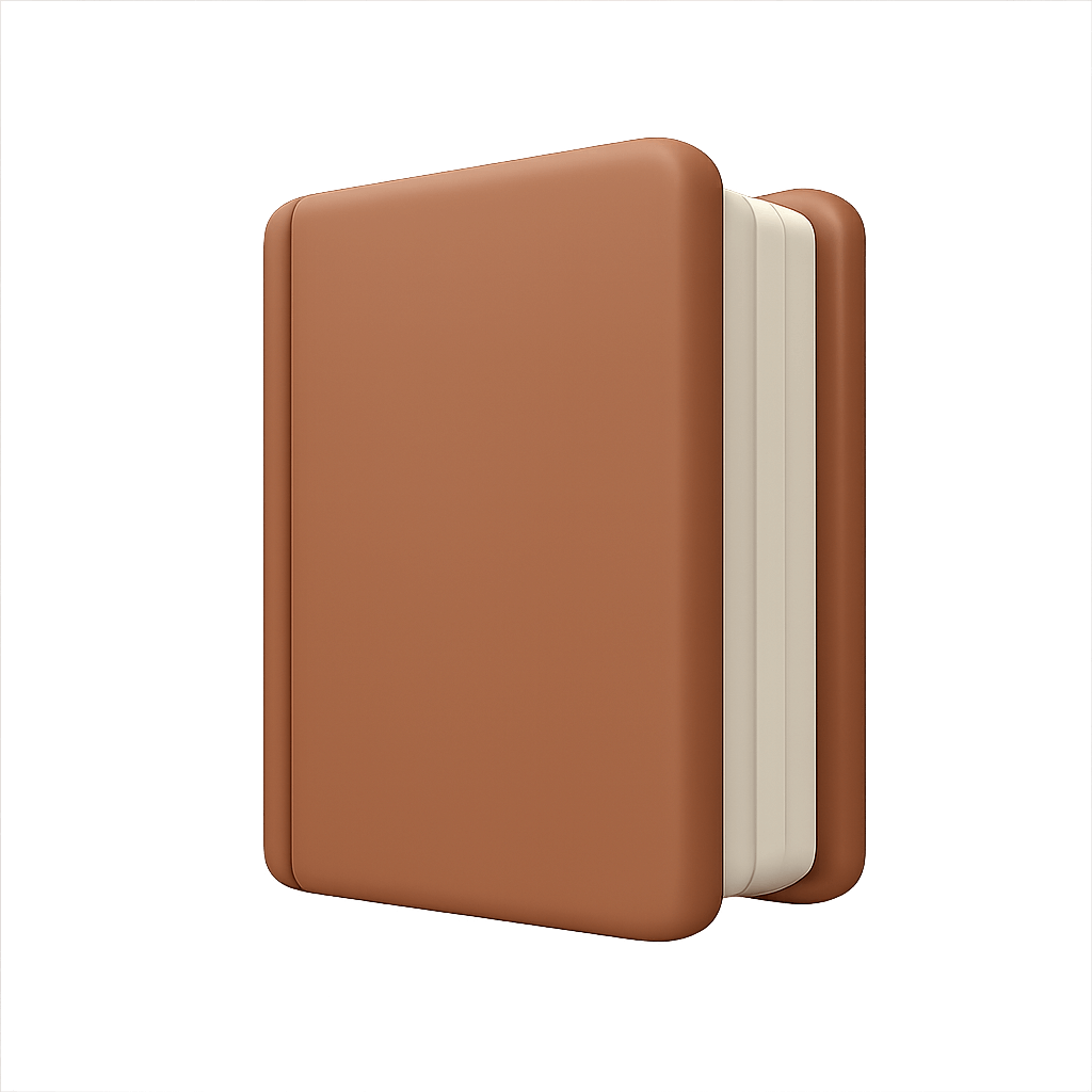3D Closed Brown Book or Diary Icon