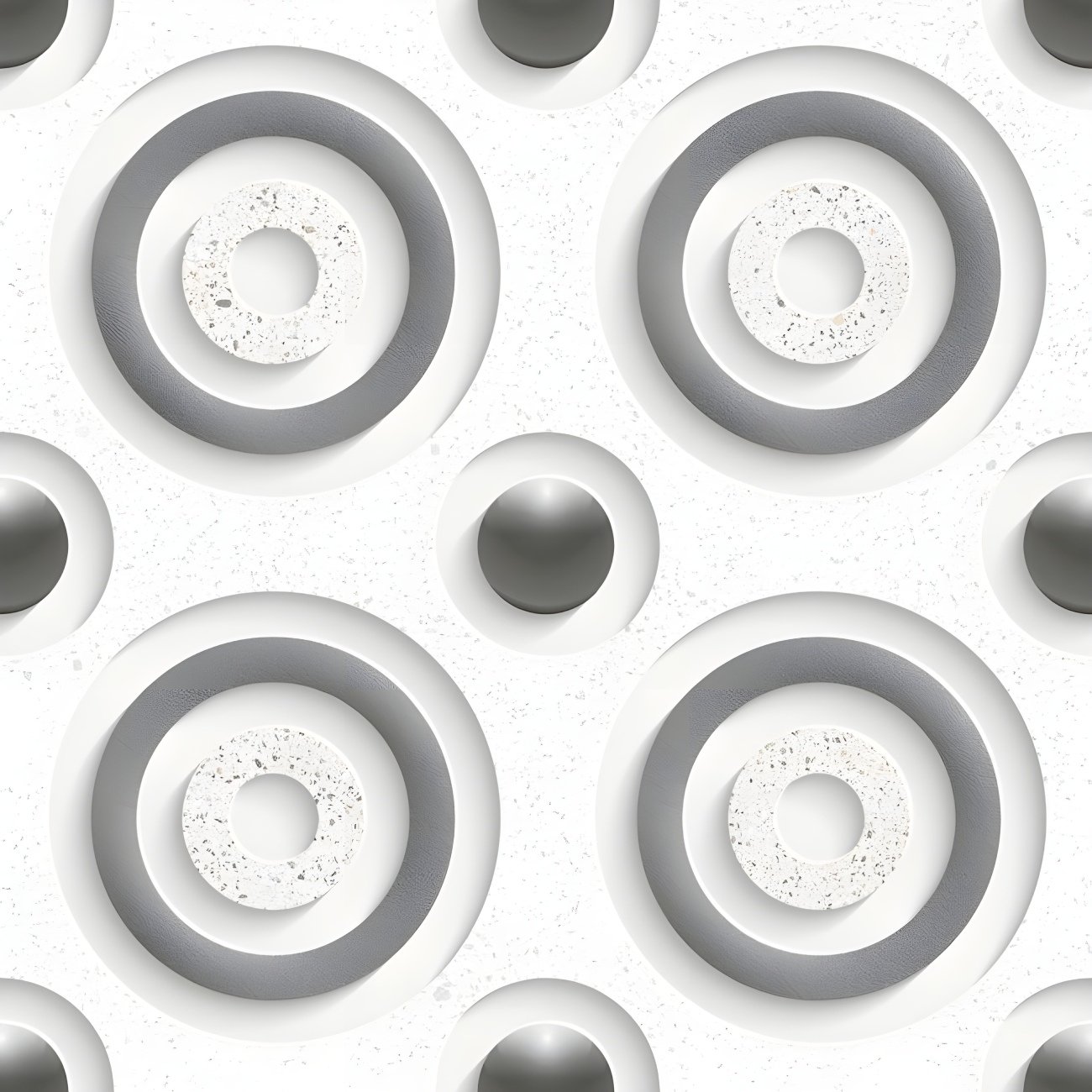 3D Concentric Circles Terrazzo Look Tile
