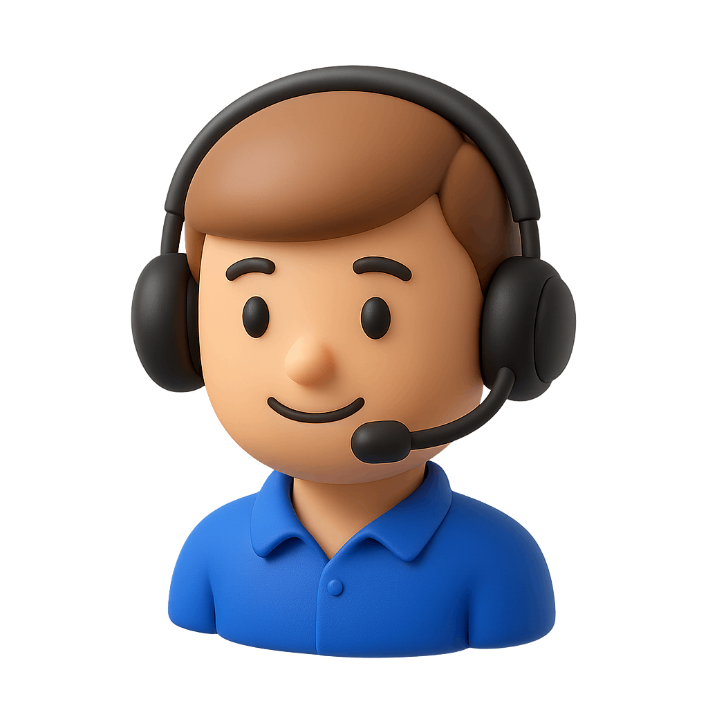 3D Customer Service Agent Headset Support Icon