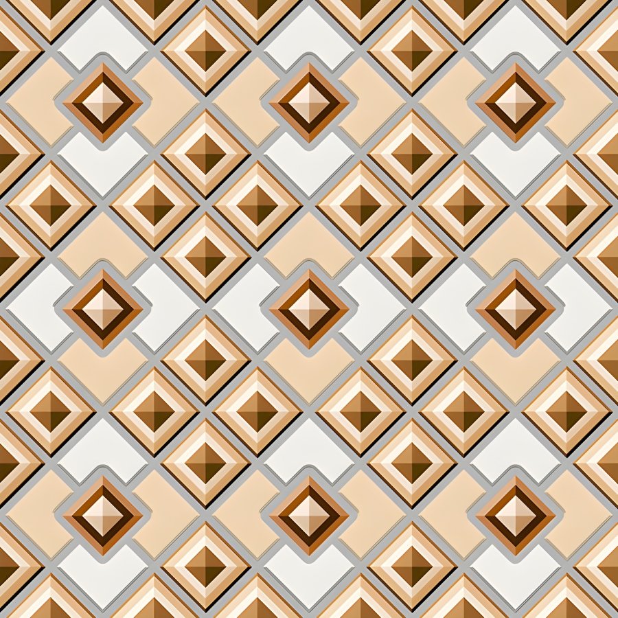 3D Geometric Diamond Seamless Brown Tile