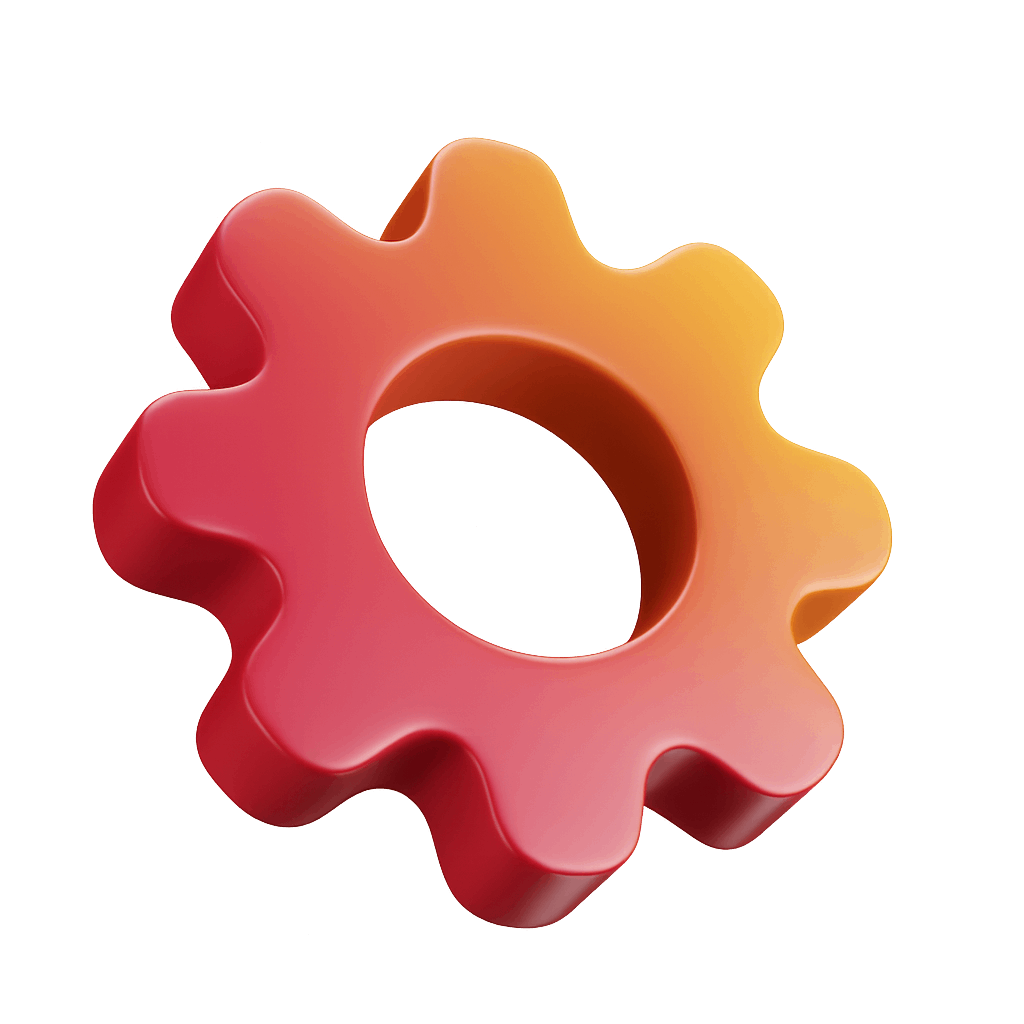 3D Gradient Gear Settings Cog Icon