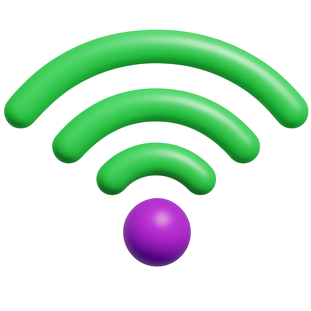 3D Green Wi-Fi Signal Icon Internet
