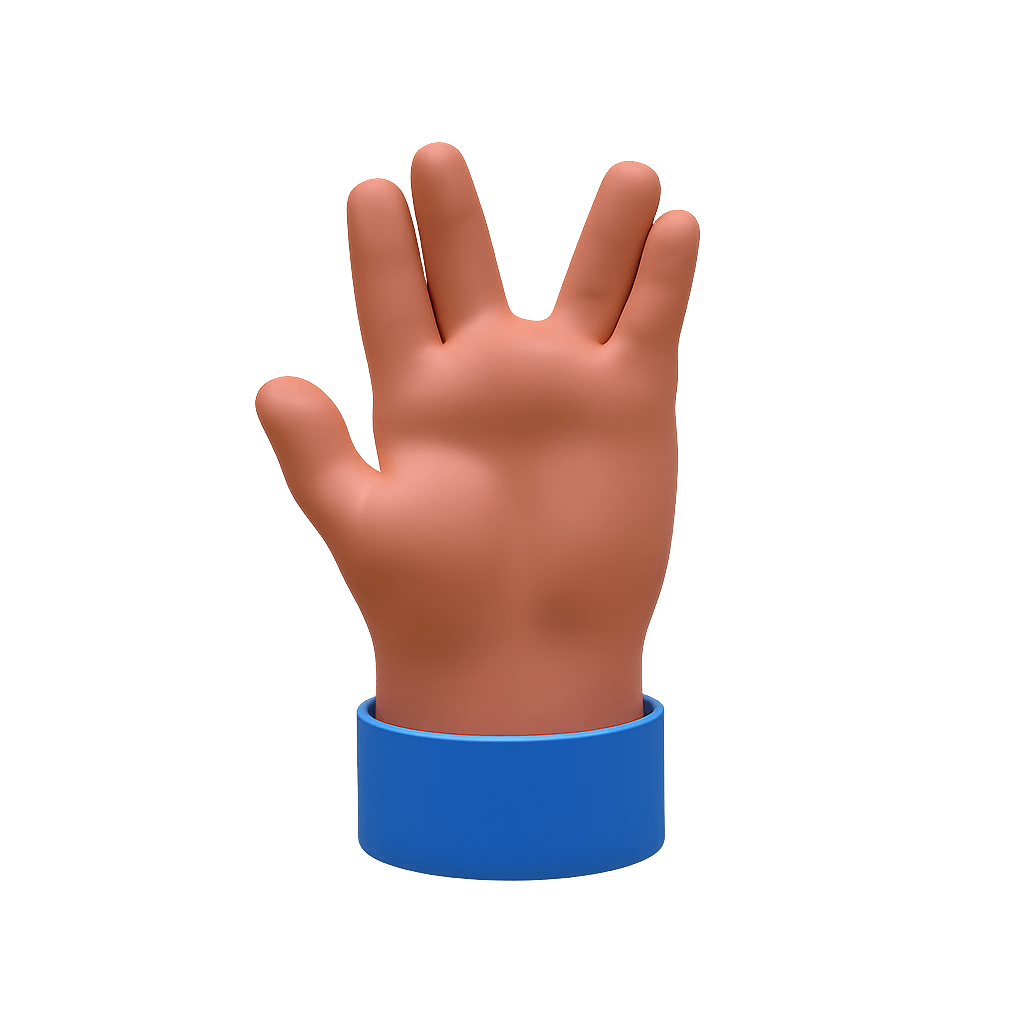 3D Hand Vulcan Salute Gesture Icon