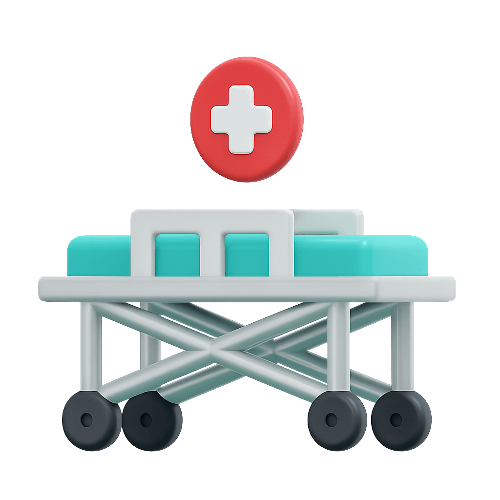 3D Medical Stretcher Gurney Emergency Icon