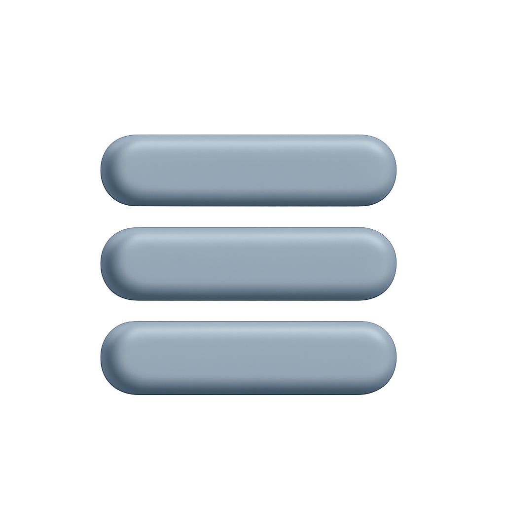 3D Menu Hamburger Icon Bars Navigation