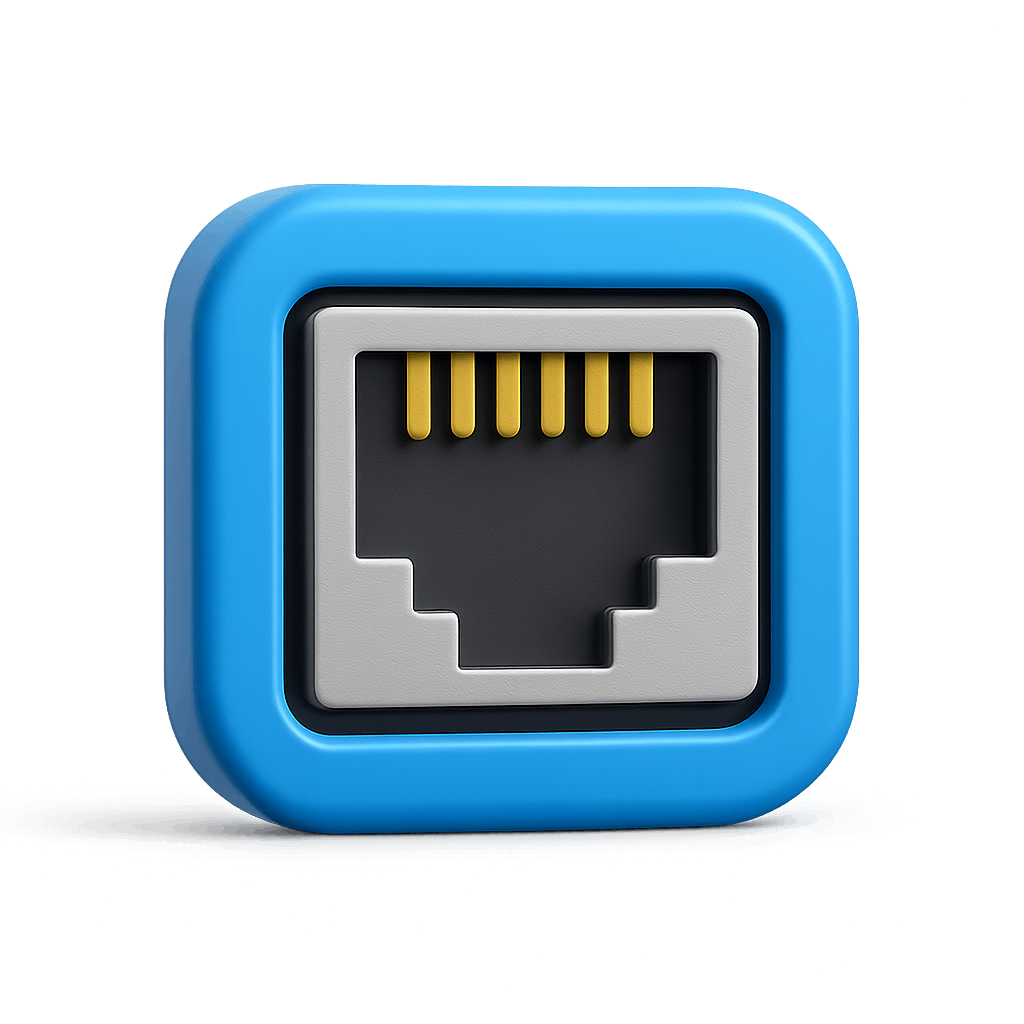 3D Network Ethernet Port Connector Icon