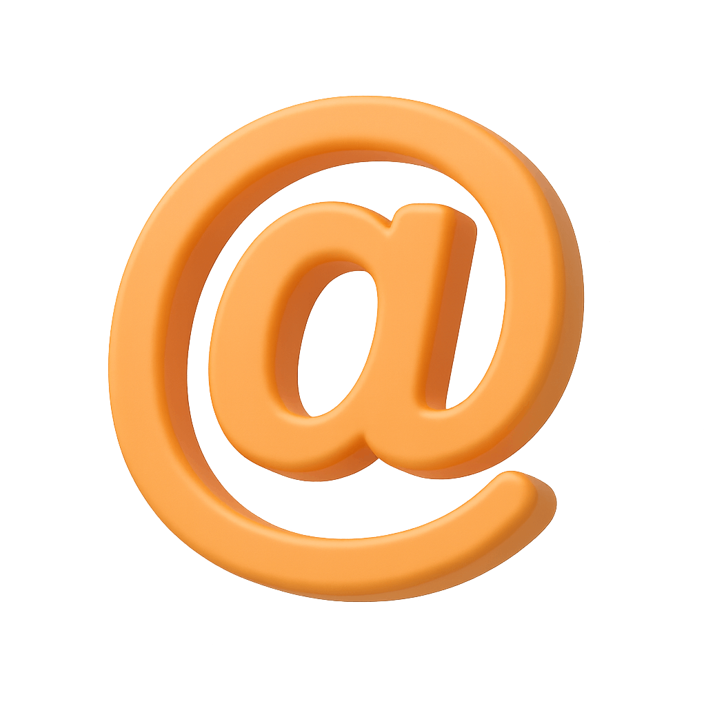 3D Orange At Symbol Email Icon