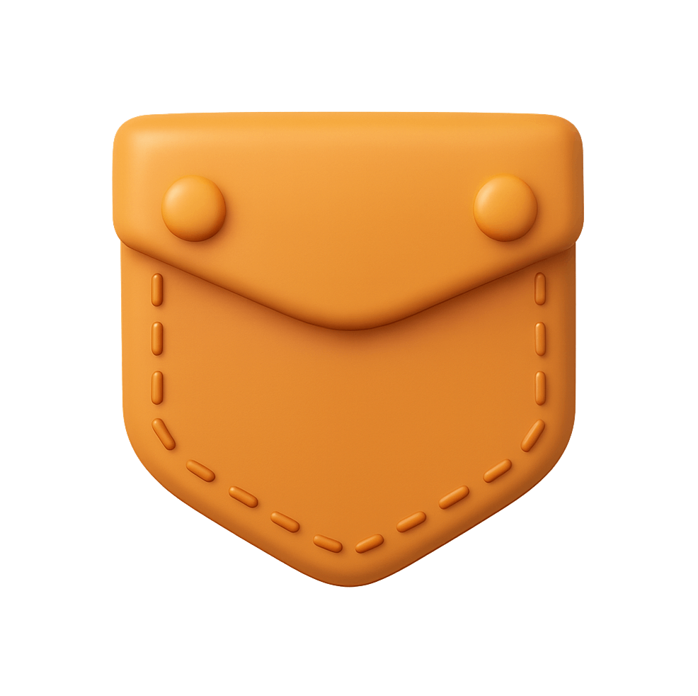3D Orange Clothing Pocket Icon