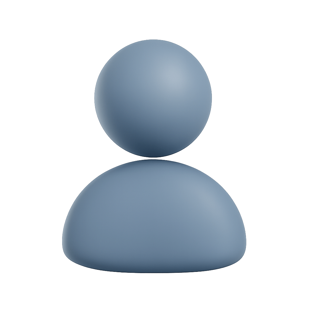 3D Profile User Avatar Icon Blue