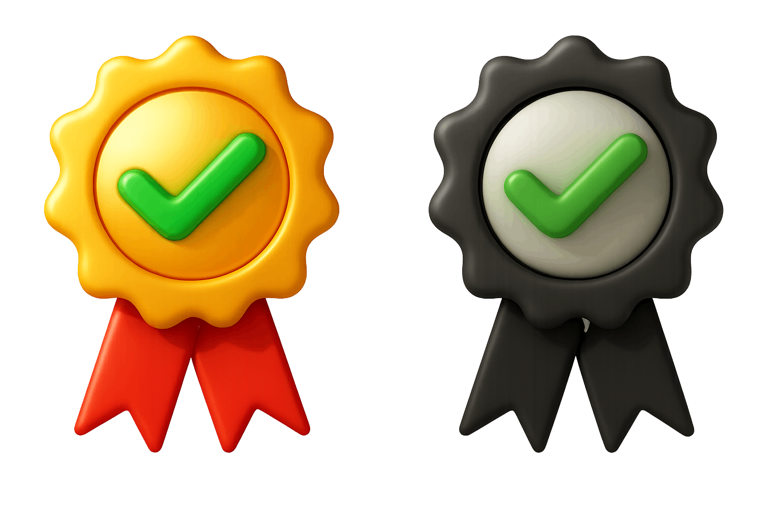 3D Quality Guaranteed Certificate Badge Ribbons