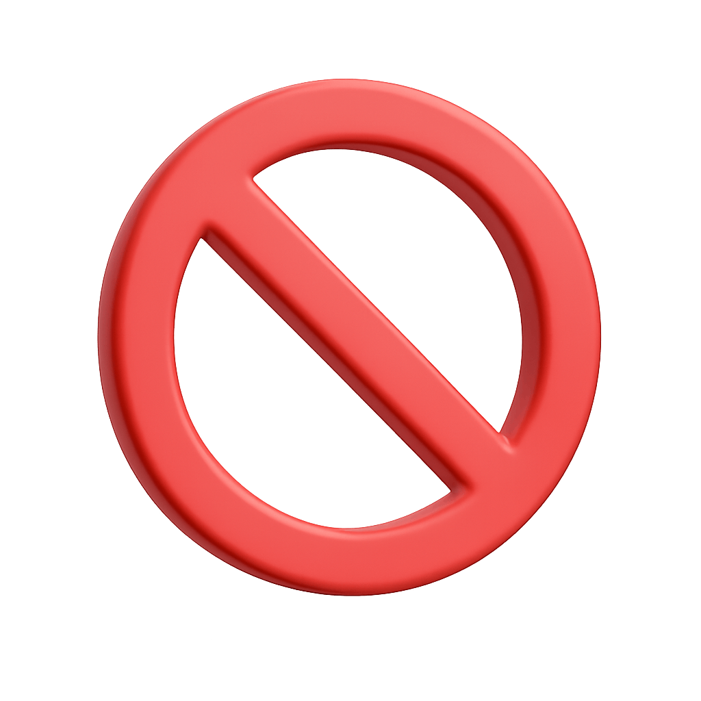 3D Red Forbidden No Entry Sign Icon