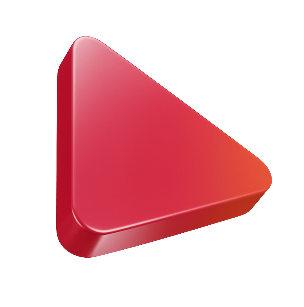 3D Red Play Button Media Icon