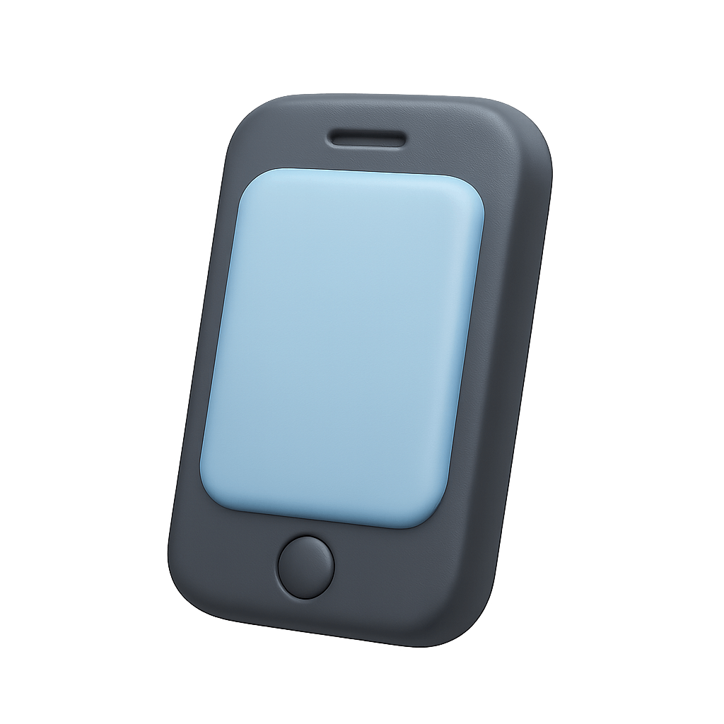 3D Rendered Simple Cartoon Mobile Phone Icon