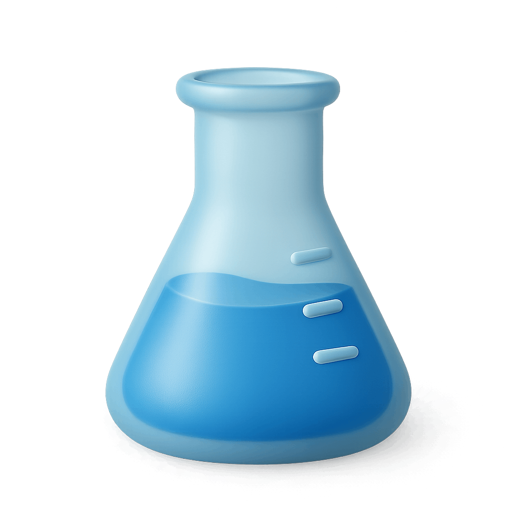 3D Science Laboratory Flask Chemical Icon