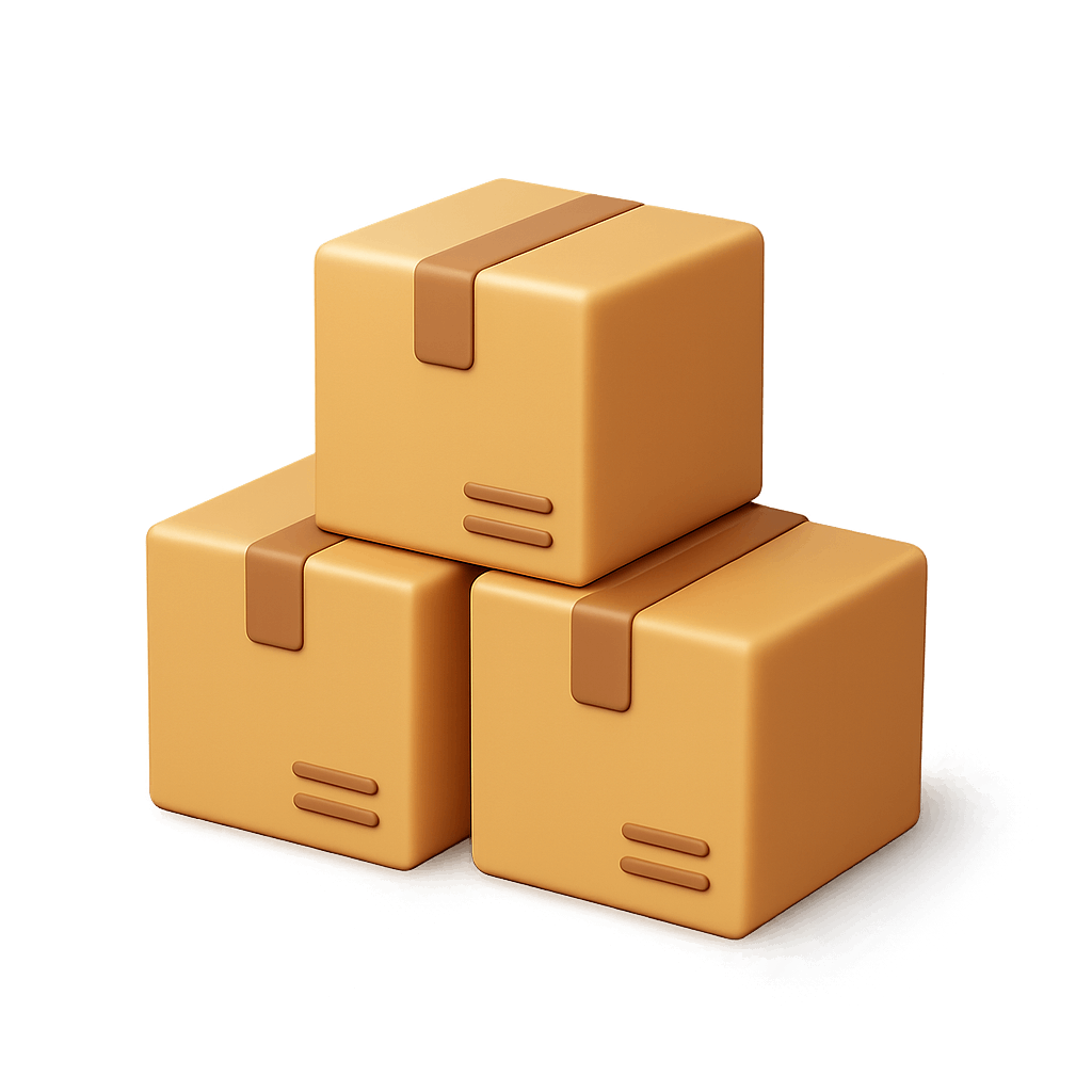 3D Stack of Cardboard Delivery Boxes Icon