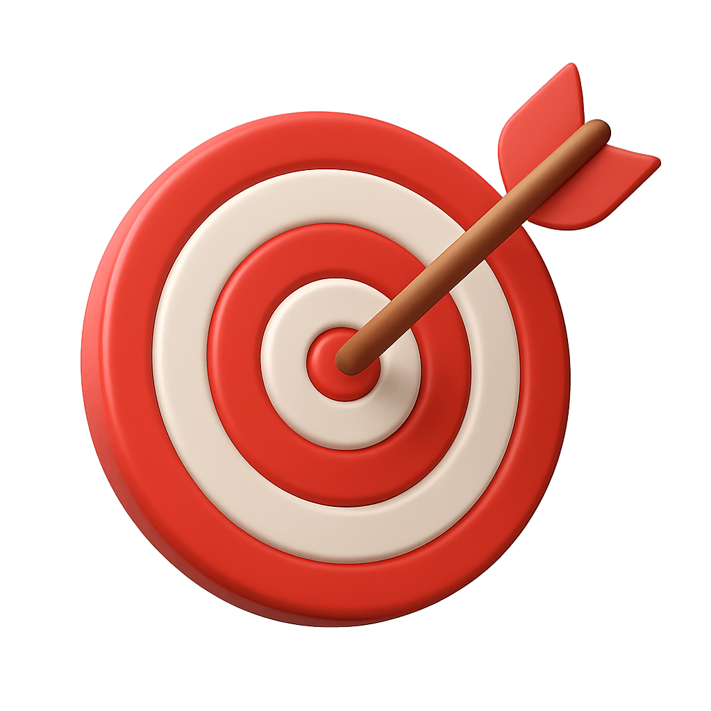 3D Target Bullseye Arrow Hit Icon