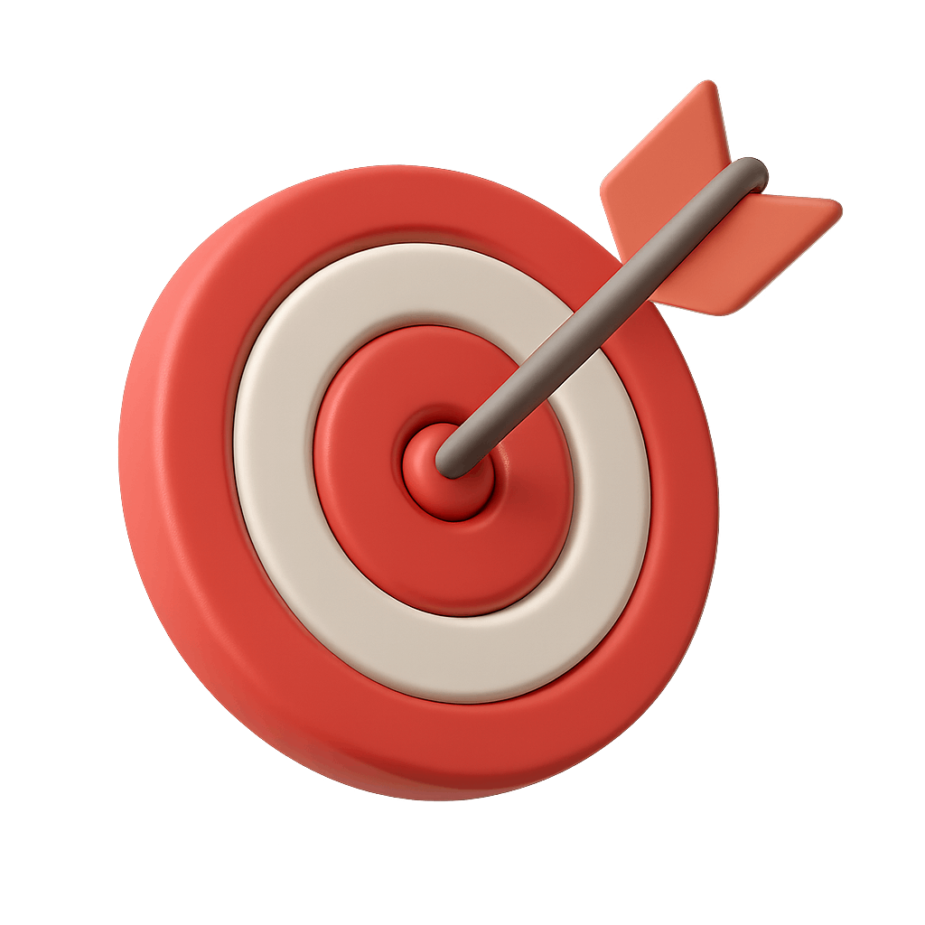 3D Target Bullseye Icon Arrow Success