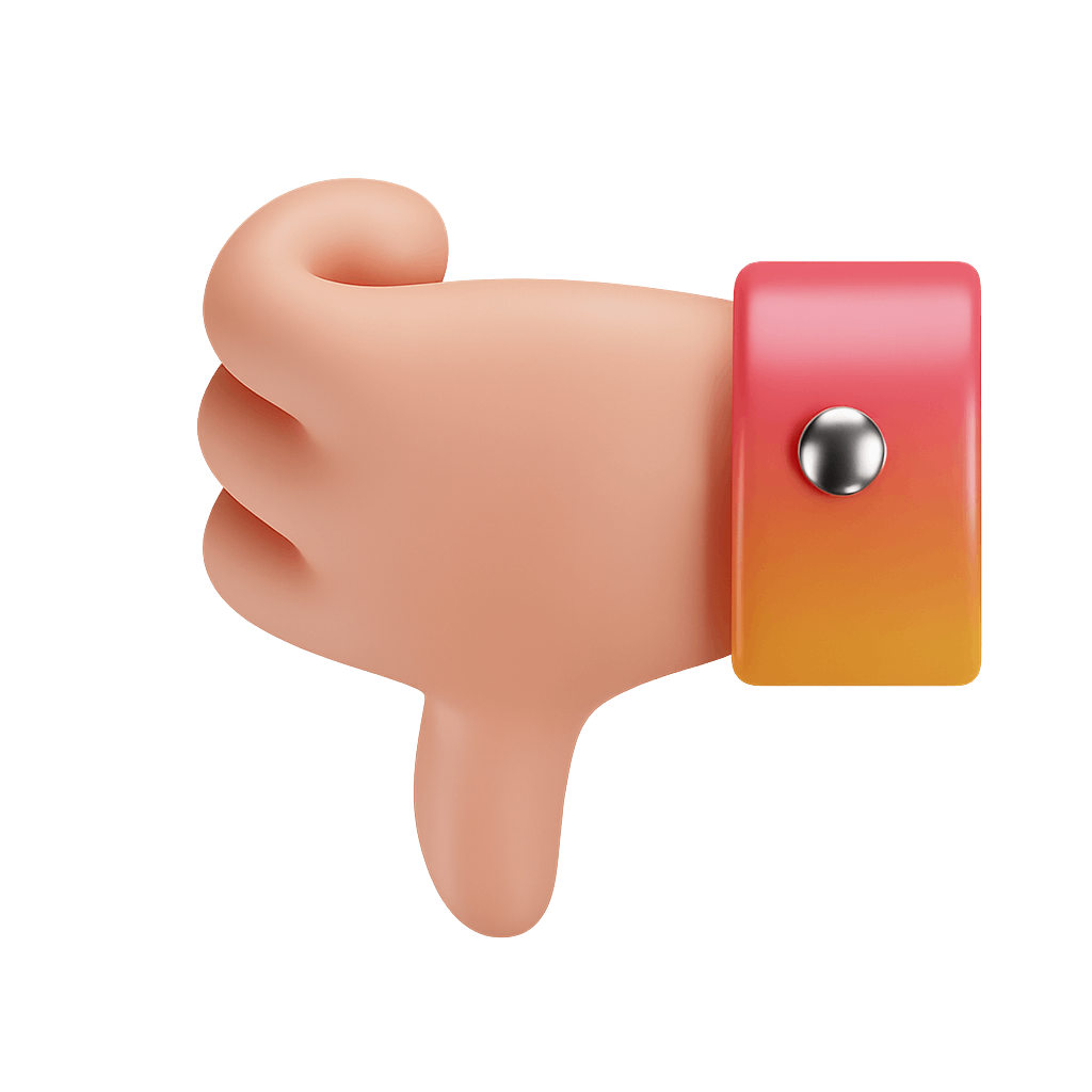 3D Thumbs Down Hand Dislike Icon
