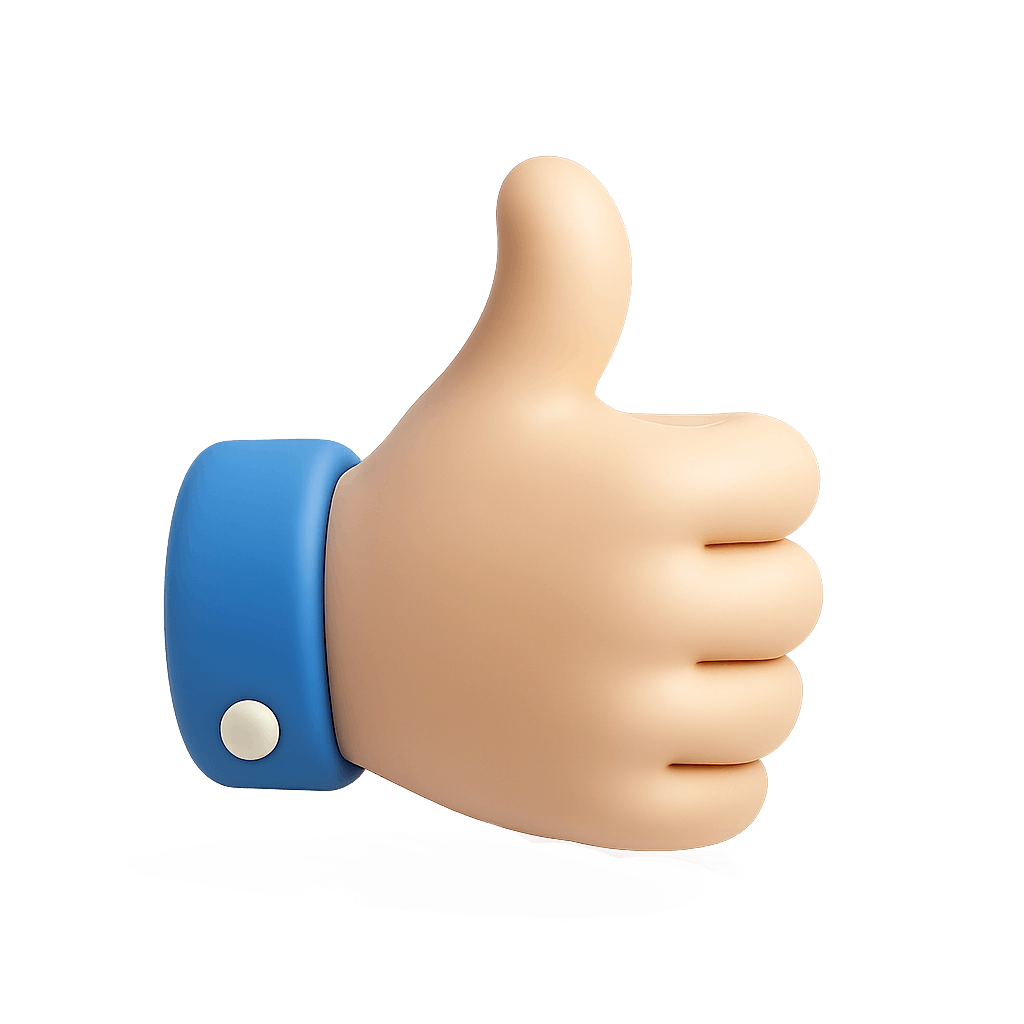 3D Thumbs Up Hand Gesture Icon