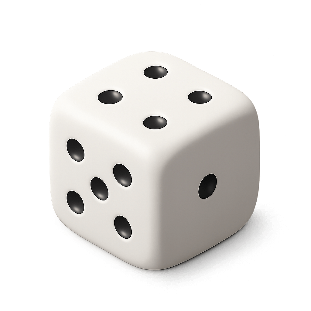 3D White Game Die Casino Icon