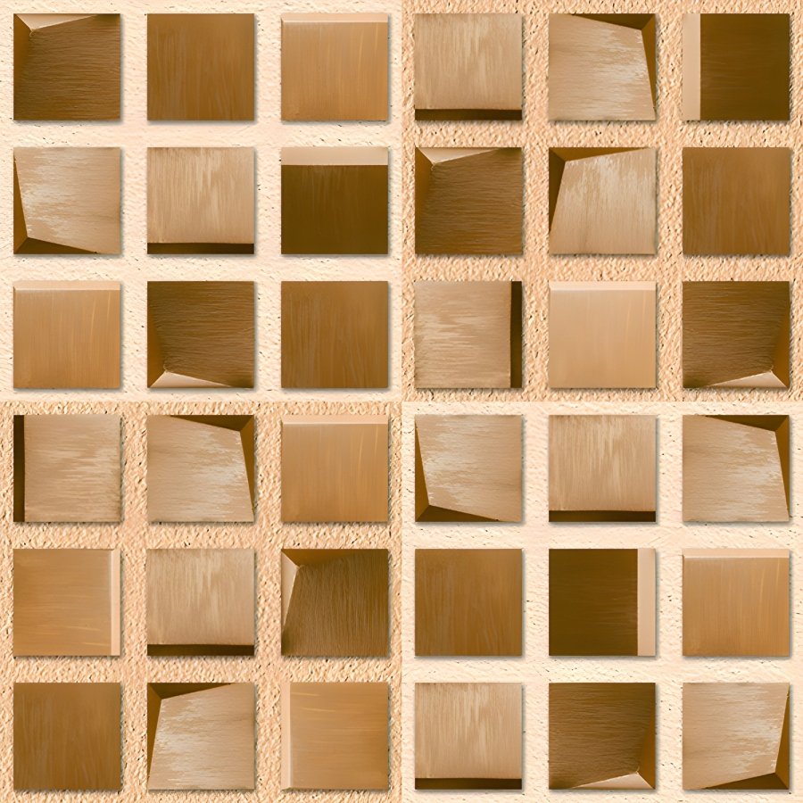 Abstract 3D Beveled Wooden Square Pattern