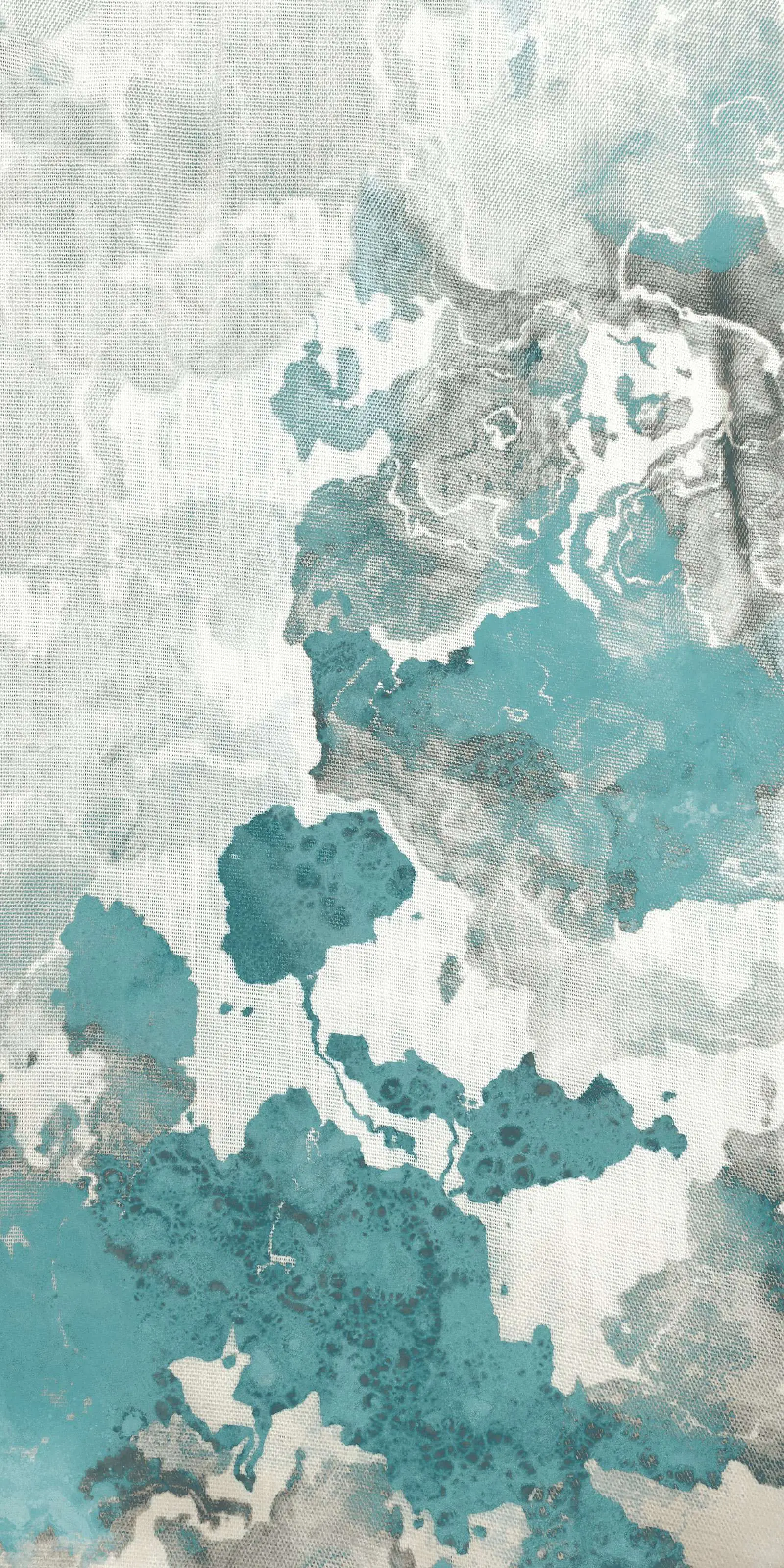 Abstract Aqua and Gray Ink Texture with Organic Flowing Patterns