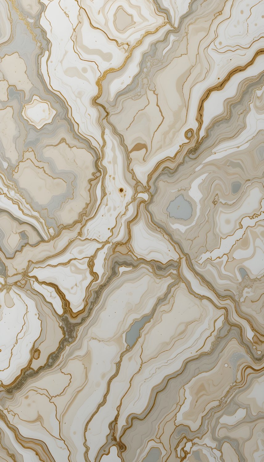 Abstract Beige Agate Stone Gold Veining