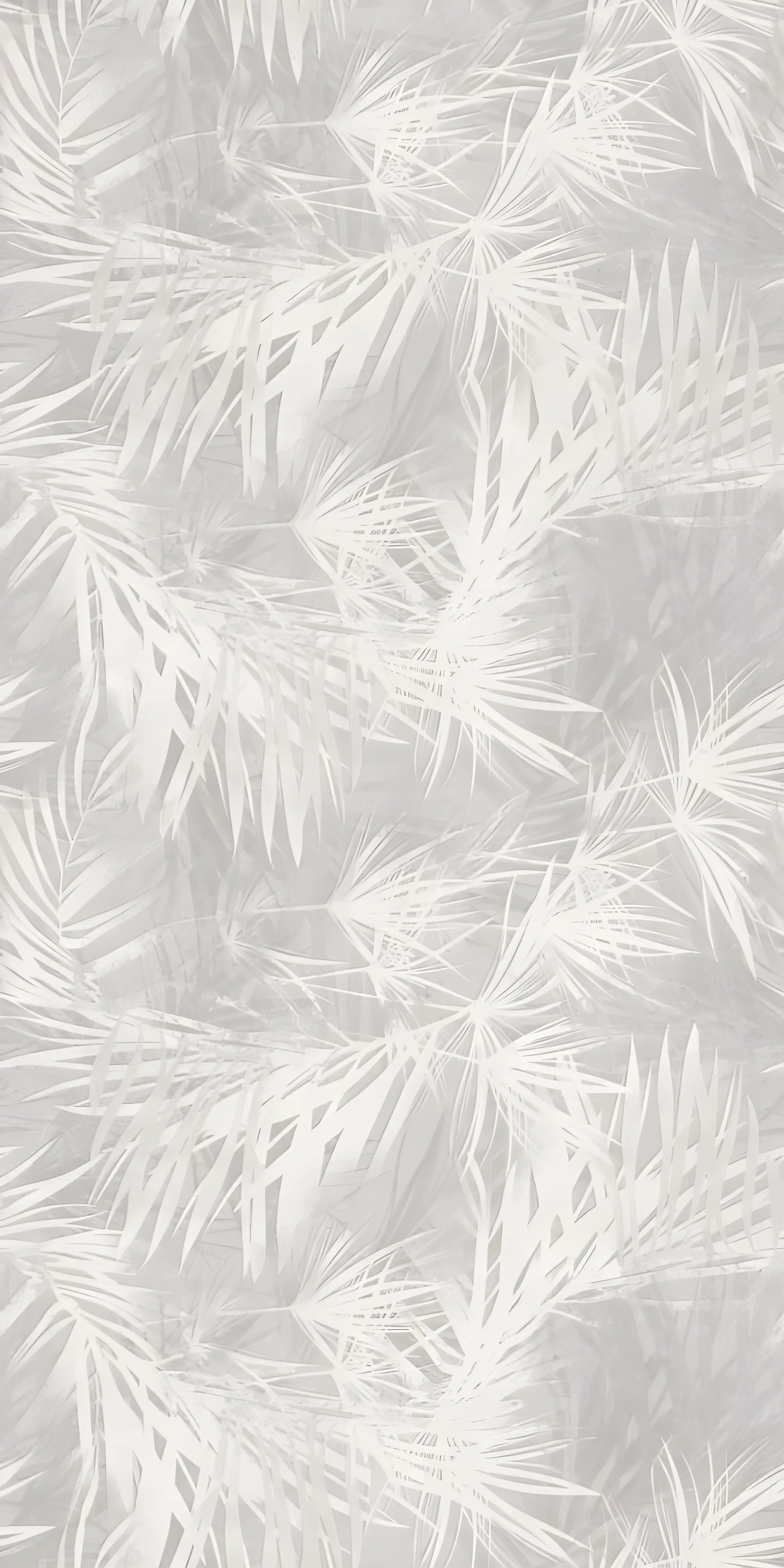 Abstract Beige Palm Leaf Pattern on White Background Design