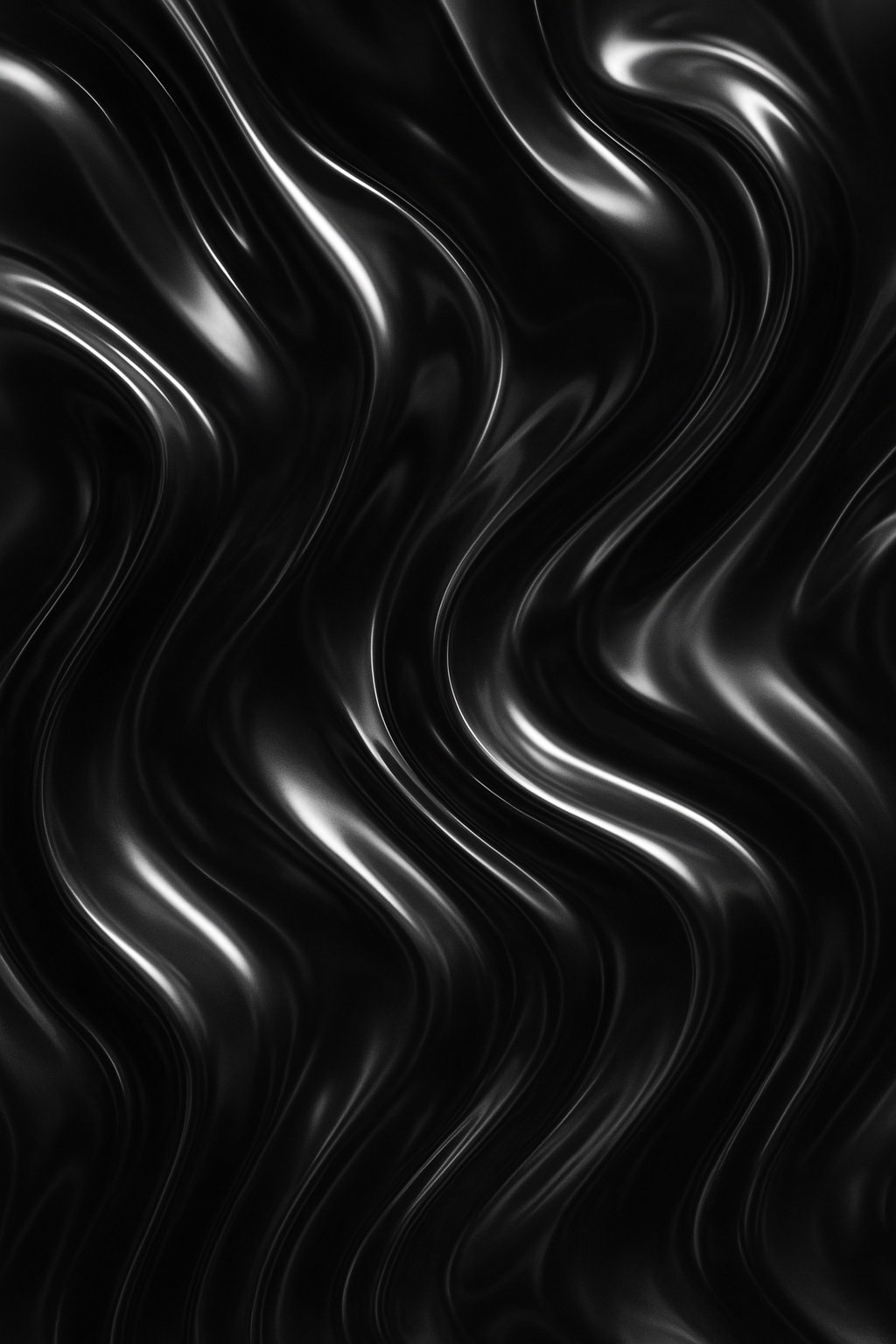 Abstract Dark Glossy Wave Liquid Mobile Wallpaper