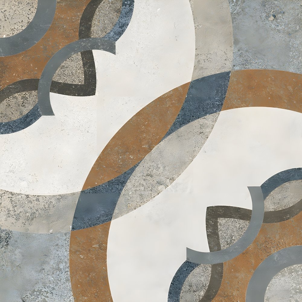 Abstract Distressed Rustic Circle Parking Tile