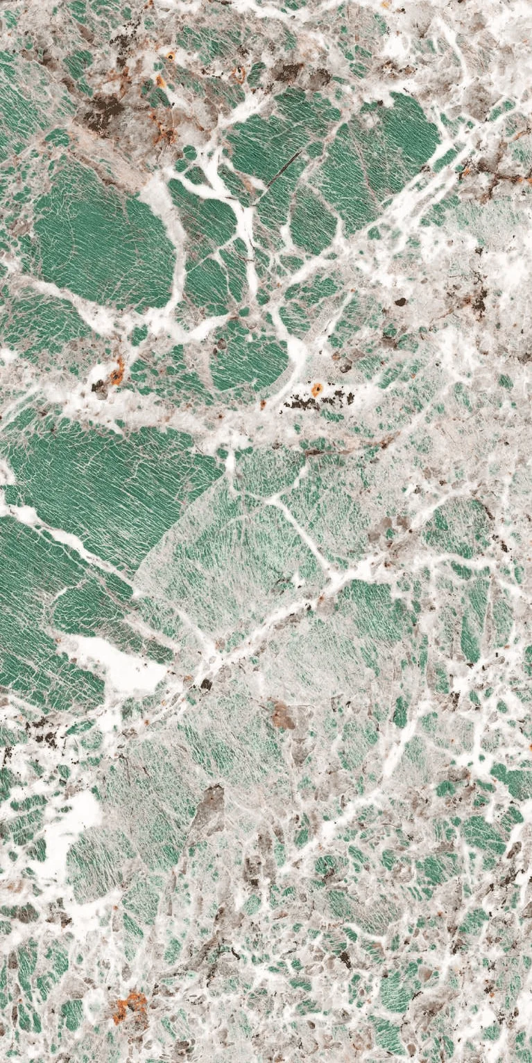 Abstract Green and White Marble Texture with Natural Patterns
