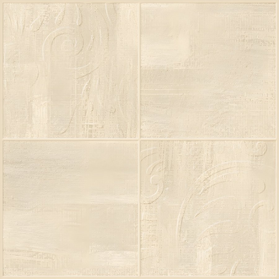 Abstract Light Beige Textured Four Panel Tile