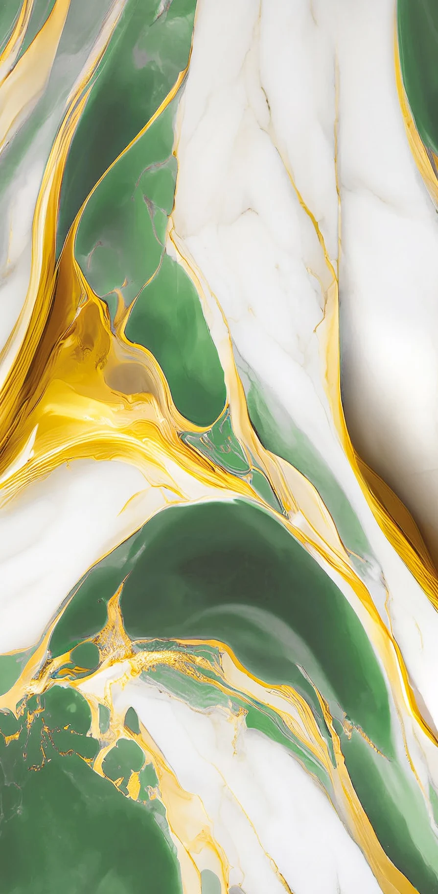 Abstract Marble Pattern With Vibrant Green and Yellow Highlights