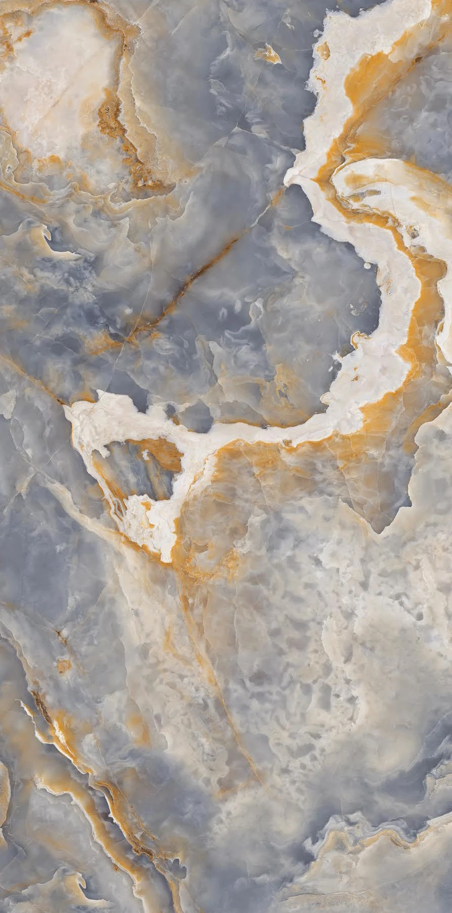 Abstract Marble Texture in Blue and Gold Tones for Background Design