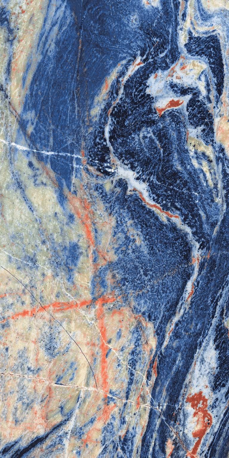 Abstract Marble Texture with Vibrant Blue and Orange Patterns