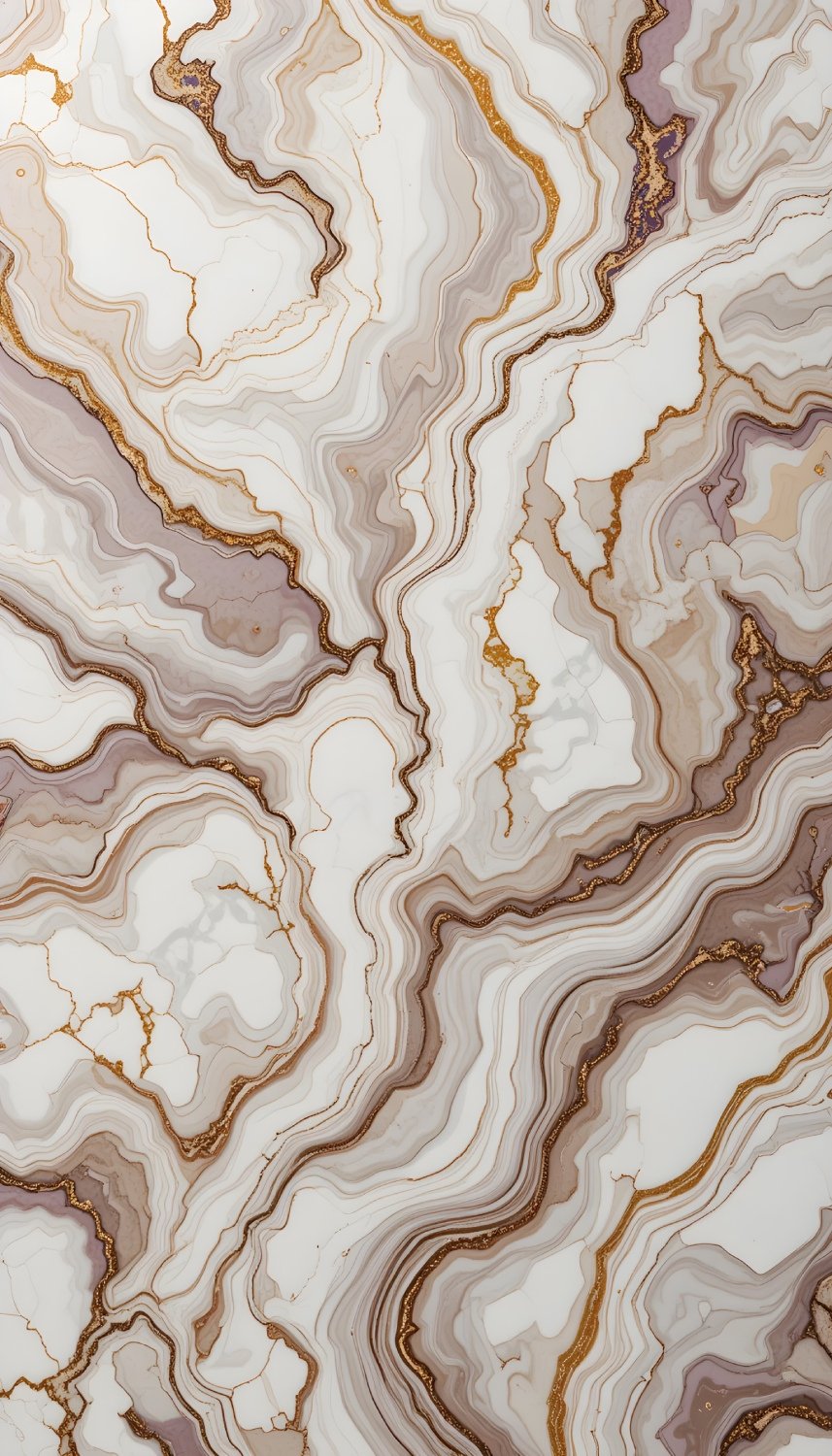Abstract Marble with Mauve and Gold Veins