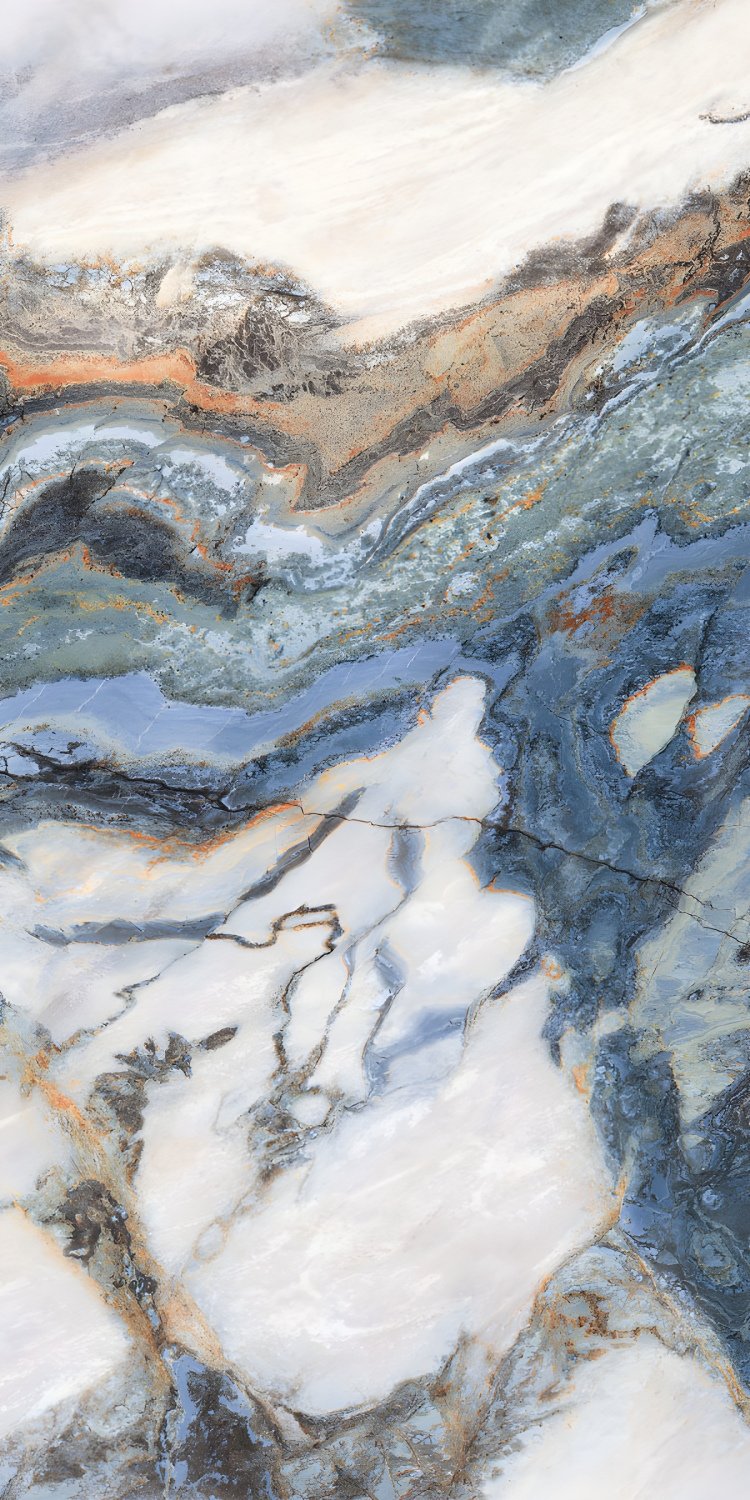 Abstract Multi-Color Marble Tile Blue Ocean