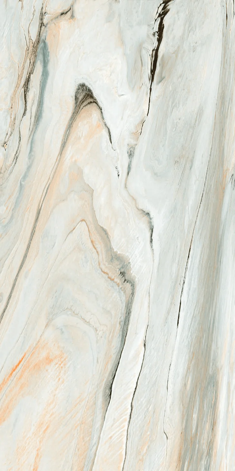 Abstract Texture of Neutral Marble With Natural Swirls and Veins