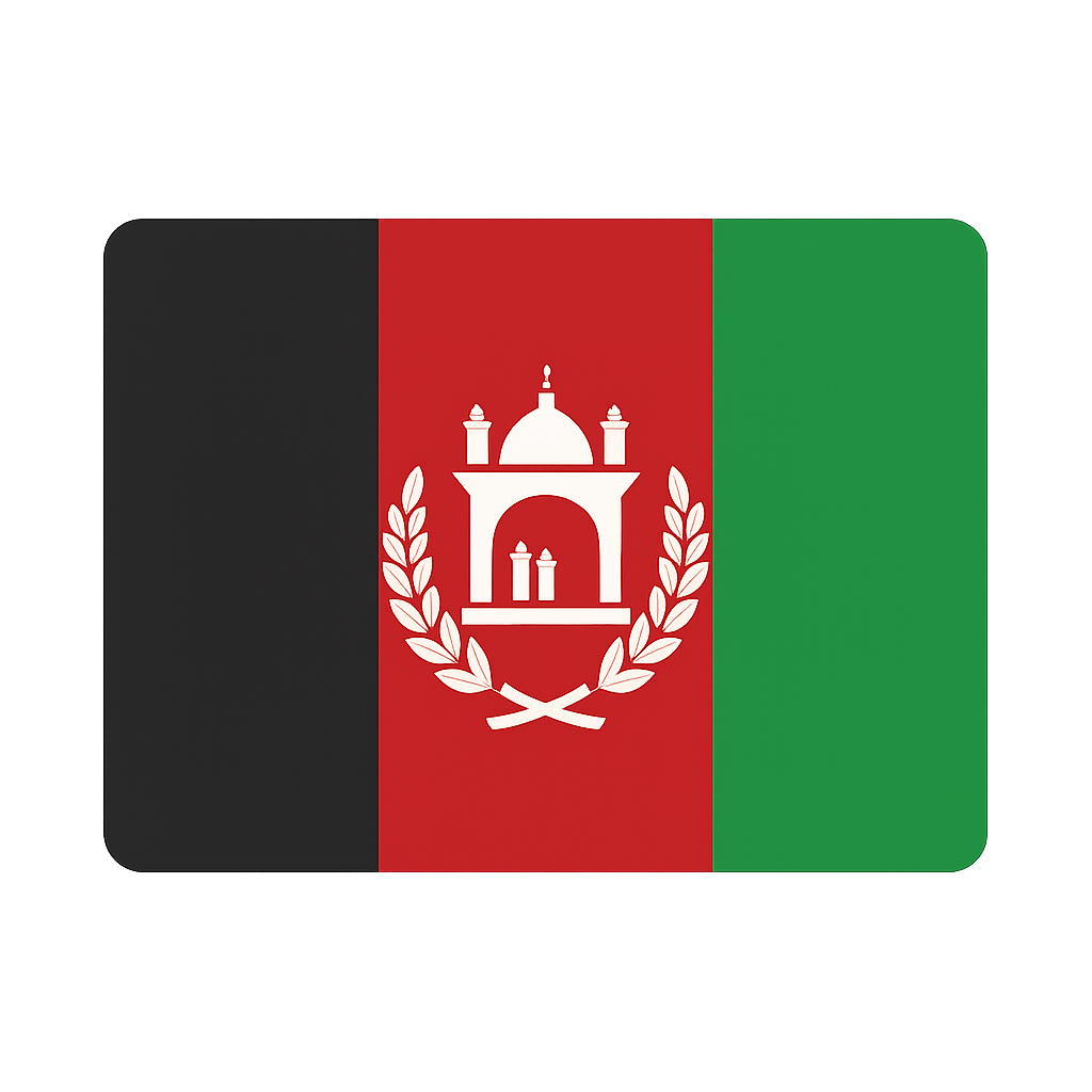 Afghanistan flag icon with rounded corners on a transparent background