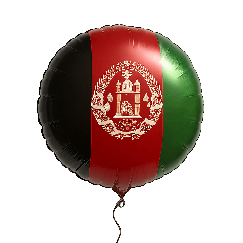 Afghanistan Flag Mylar Balloon Transparent Background