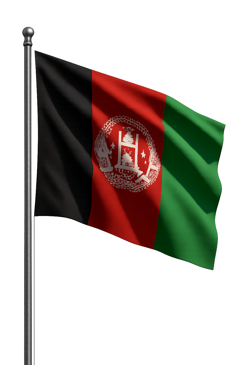 Afghanistan Flag Waving Pole Transparent Background
