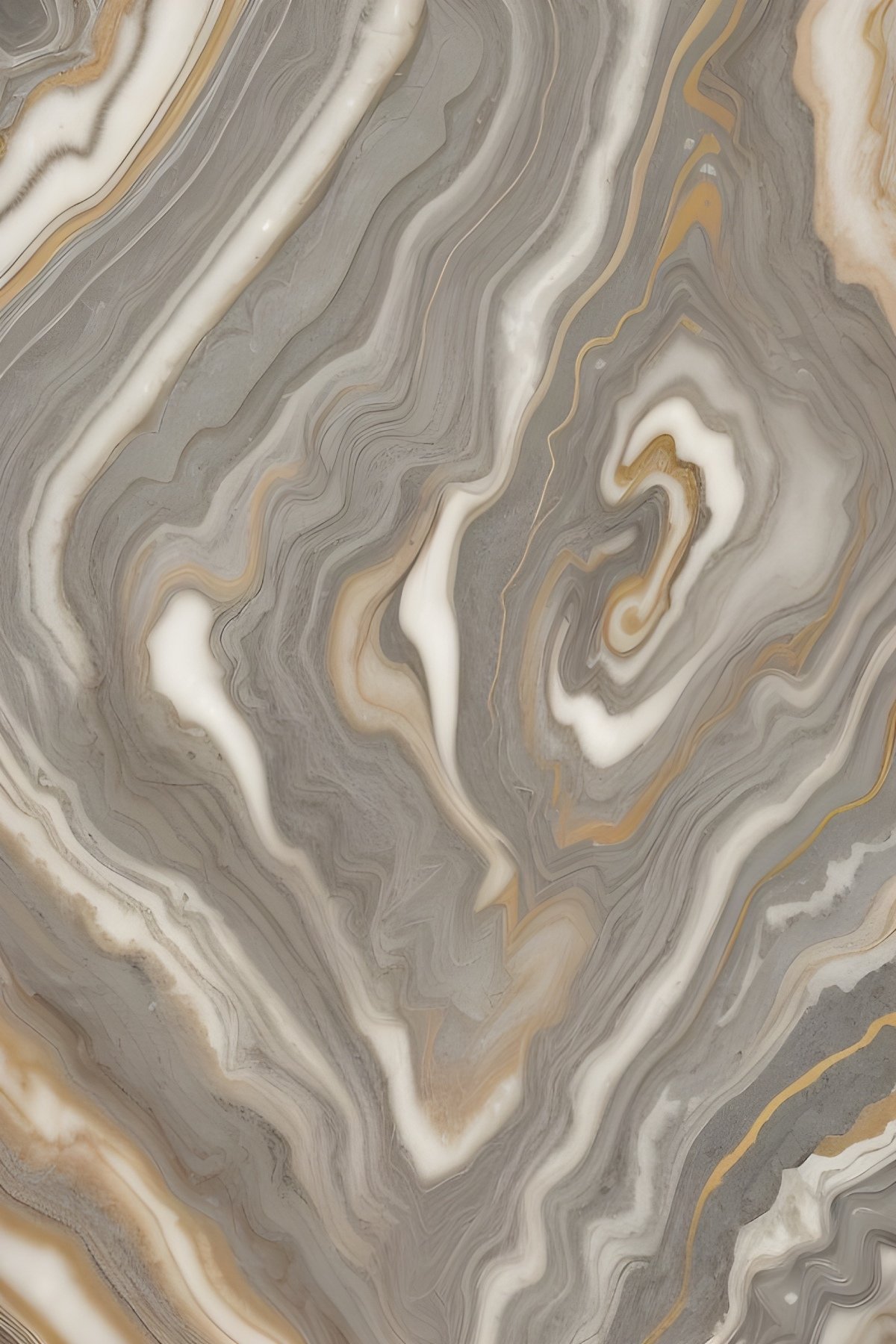 Agate Grey Gold Abstract Marble Swirls