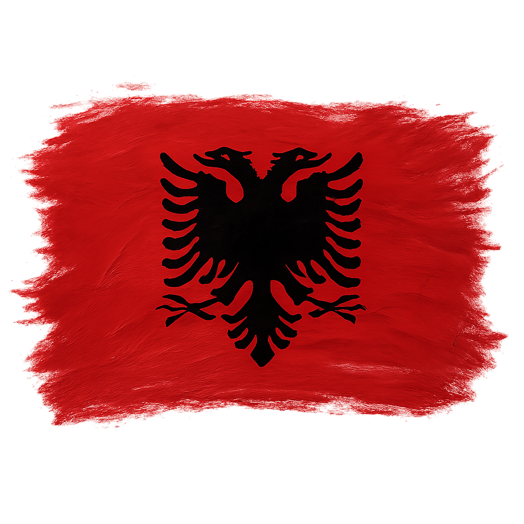 Albania Flag Brush Stroke Transparent Background Painted